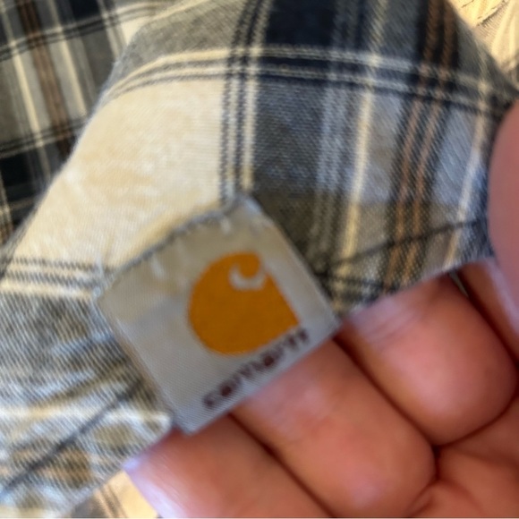 Carhartt Blue Plaid Button Down Relaxed Fit Shirt. Size 2XL. - Picture 7 of 9